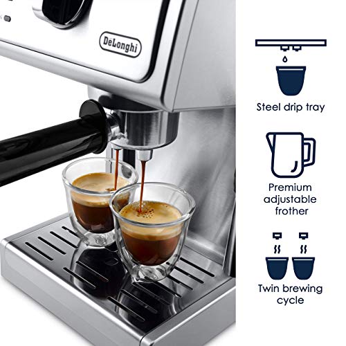 De'Longhi 15 Bar Pump Espresso and Cappuccino Machine, Stainless Steel, ECP3630 D87990