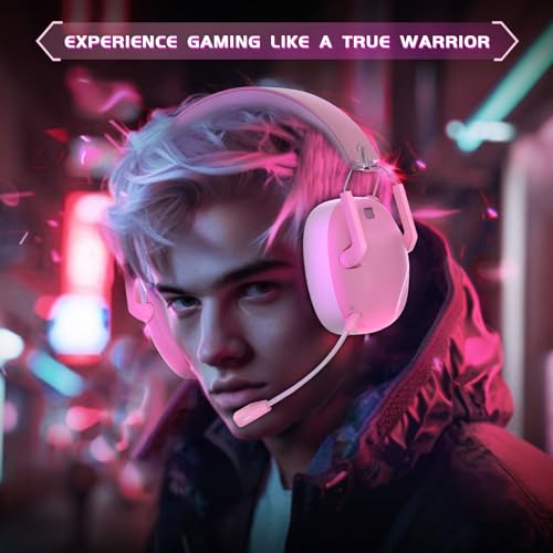 Wireless Gaming Headset with Noise Canceling Mic for PS5, PS4, PC, Switch - Black P129