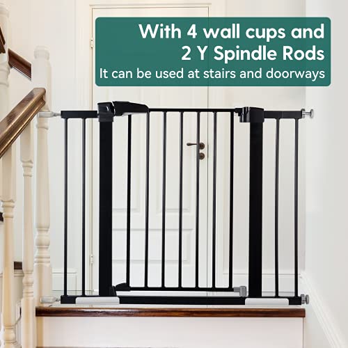 Babelio Metal Baby Gate, 29-43'' Auto Close, 30'' Tall, Black Z828246