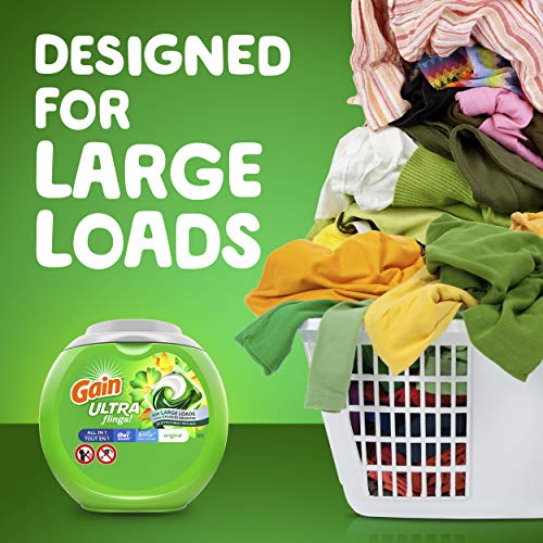 Gain Ultra Flings Liquid Laundry Detergent Pacs, Original Scent, 48 Count Z249