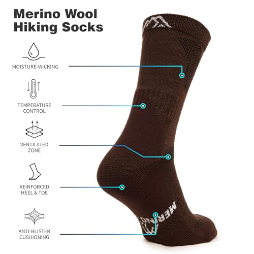 Merino.tech Merino Wool Hiking Socks for Women and Men W62394