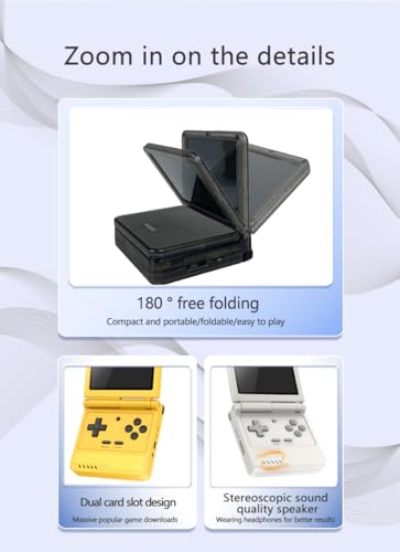 Powkiddy V90S Retro Handheld Console with 3.5" IPS Screen, Foldable Clamshell Design R1724
