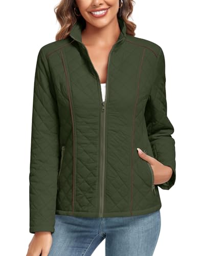Anyhold Women's Lightweight Diamond Quilted Full Zip Jacket H23185
