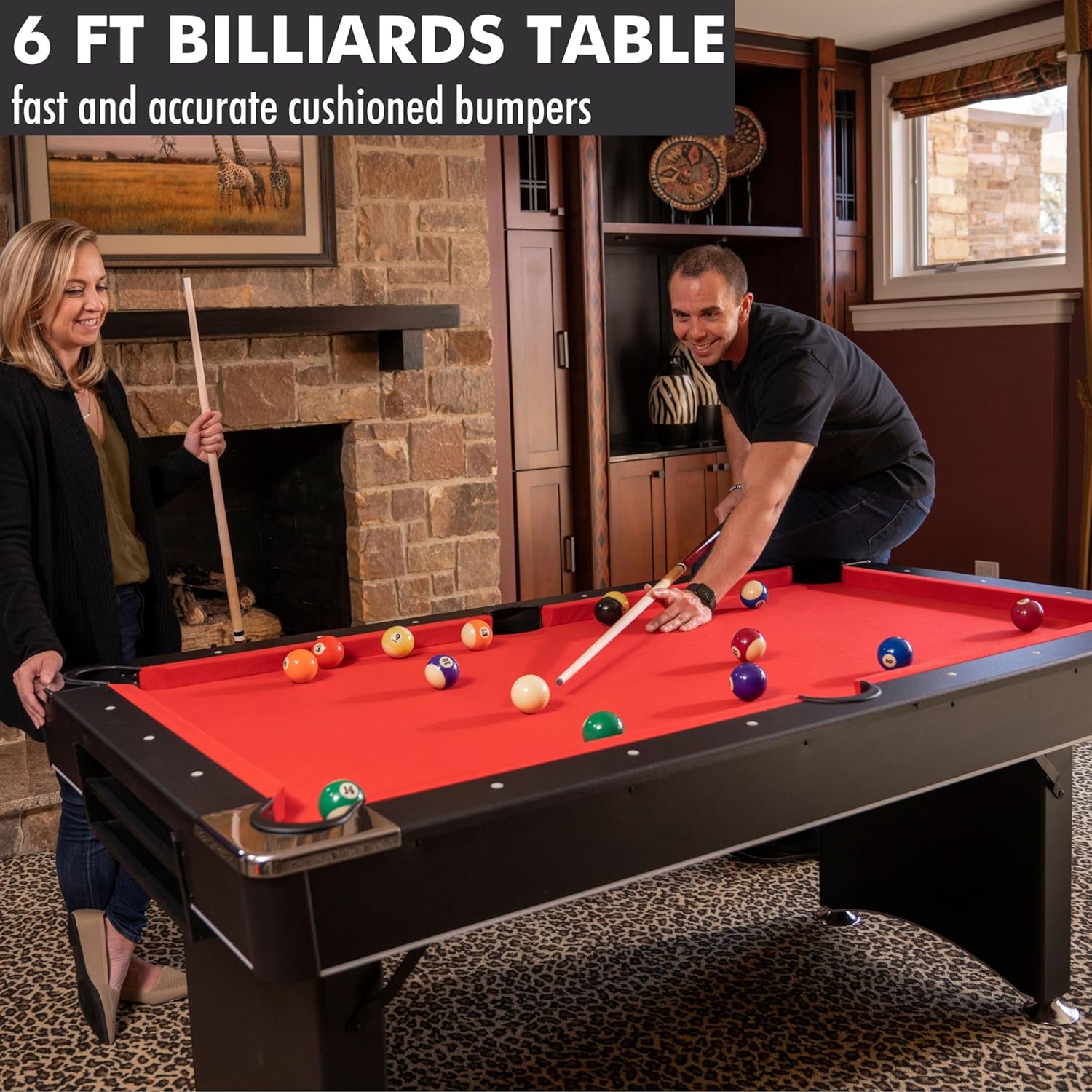 6 FT Portable Pool Table Set with Accessories A7971