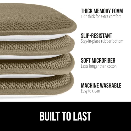 GORILLA GRIP Slip Resistant Chair Cushions, Memory Foam, Set of 2, Beige W525