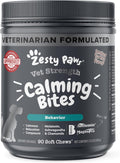 Zesty Paws Calming Chews for Dogs - Dog Calming Chews with Melatonin for Dogs Composure & Relaxation - Calm for Dogs Everyday Separation Stress & Nervousness - Vet Strength, Smoked Turkey - 90ct
