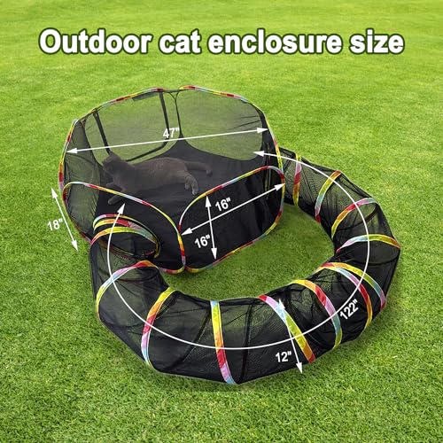 CLKHOWL Outdoor Cat Enclosure Portable Cat Tent Playpen A456784