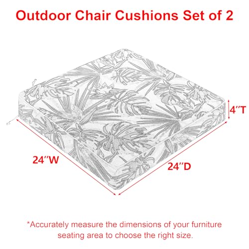 Favoyard Patio Chair Cushions 19 x 19 x 3 Inch Waterproof Outdoor Set of 2, Beige Q67095