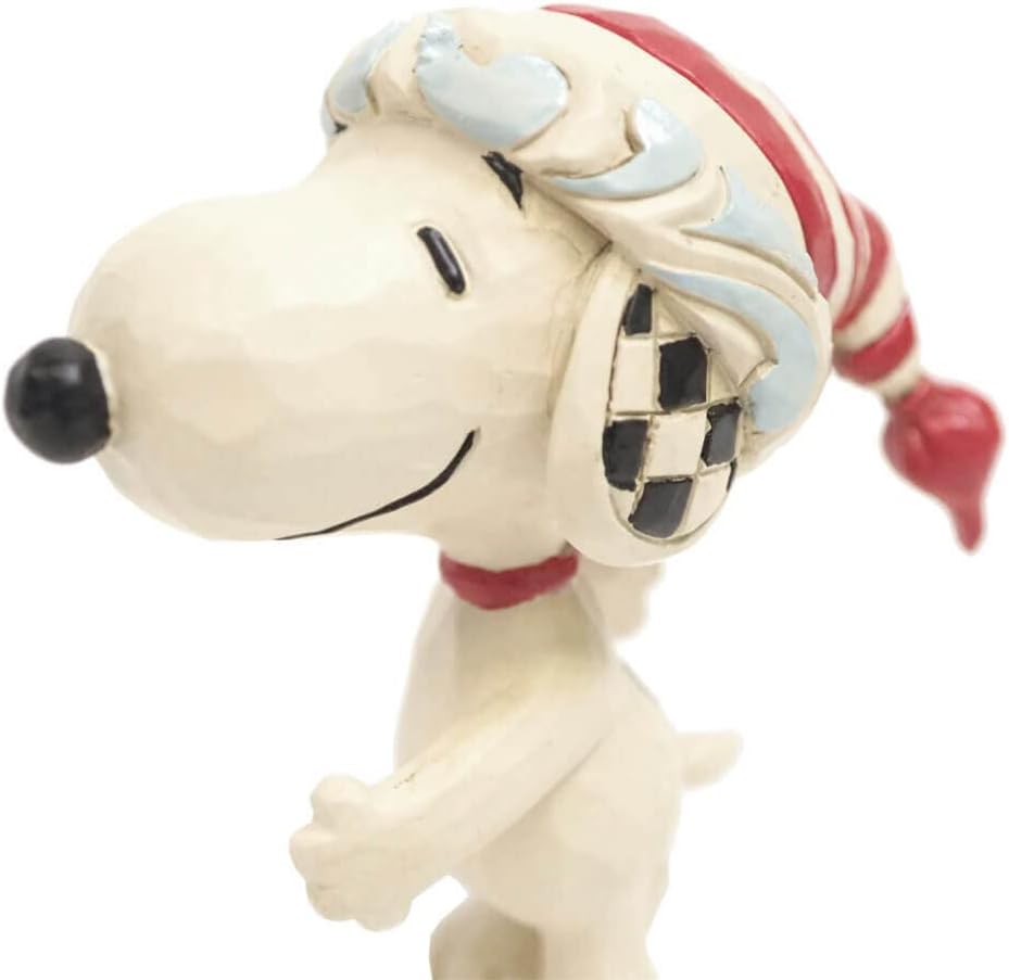 Enesco Peanuts Jim Shore Snoopy Christmas Cap Miniature Figurine, 3 Inch M28270