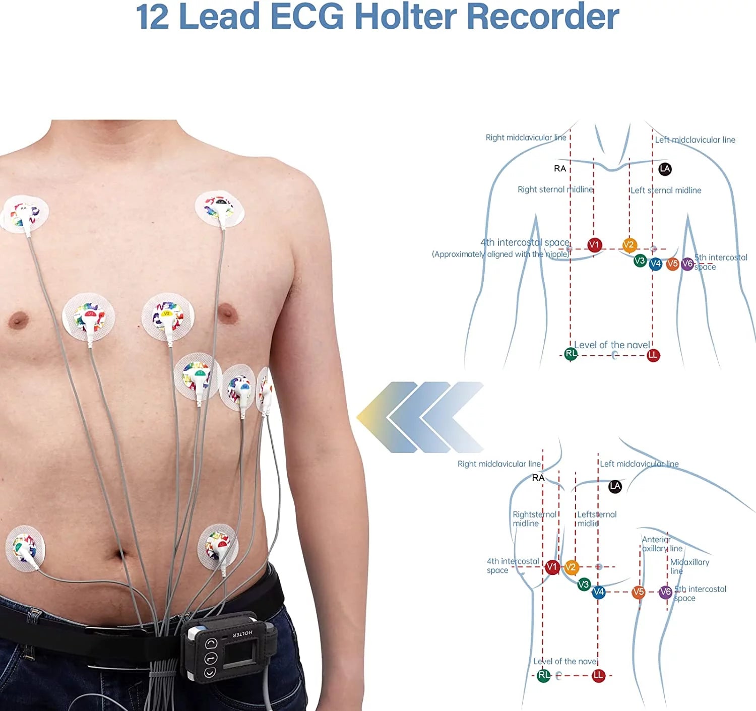 12-Lead EKG Machine 24-Hour Holter Heart Monitor B8305