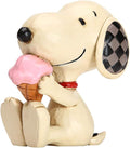 Enesco Peanuts by Jim Shore Snoopy with Ice Cream Miniature Figurine, 2.75 Inch, Multicolor