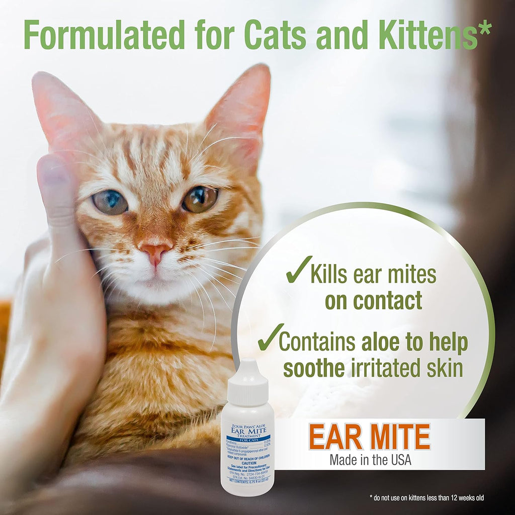 Four Paws Healthy Promise Aloe Ear Mite Treatment for Cats E174