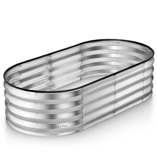 Galvanized Raised Garden Bed 4×2×1 ft Metal Planter Box for Vegetables, Flowers M146044