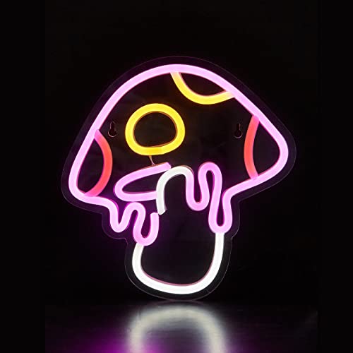 LED Neon Mushroom Sign USB Powered Night Light for Kids Room Decor F370