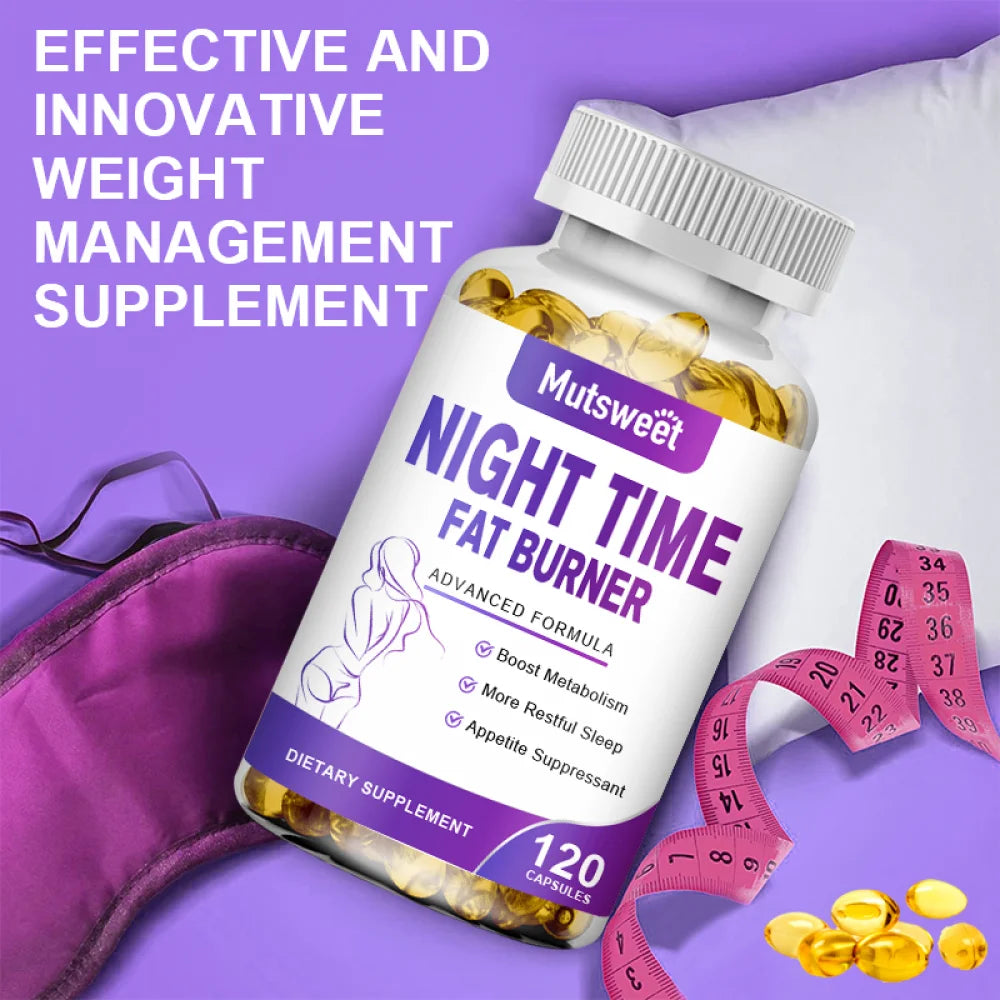 (2 Pack) Night Time Fat Burner Weight Loss Pills for Women & Men, Appetite Suppressant, 240 Veggie Capsules J217