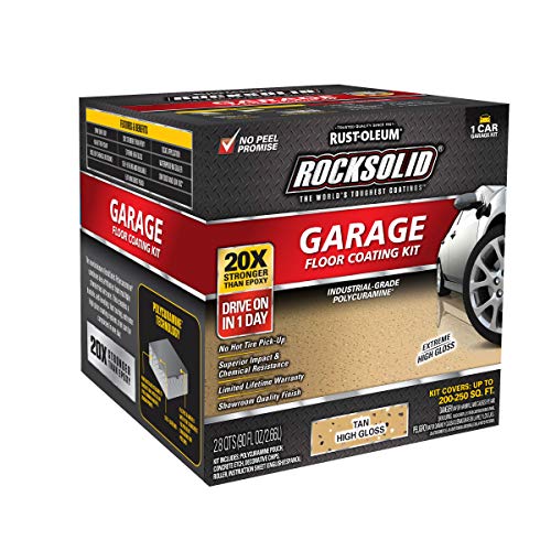 Rust-Oleum RockSolid Polycuramine Garage Floor Coating, 2.5 Car Kit, High Gloss Gray F2688