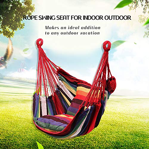 Hommtina Hammock Chair Hanging Rope Swing, Max 300 Lbs, Dark Gray W16807
