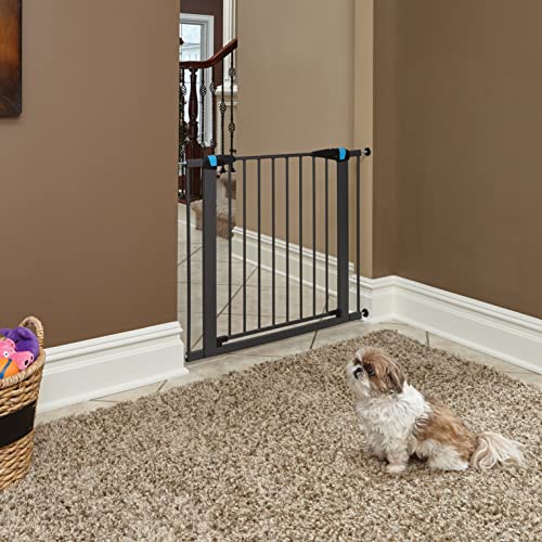 MidWest Homes for Pets 29" Walk-Through Steel Pet Gate, Pressure Mounted, Graphite W95919
