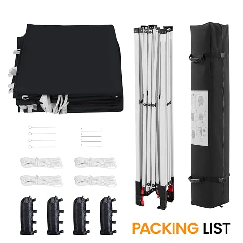 Yaheetech 10x10 Pop Up Canopy with 4 Removable Sidewalls, White F109731