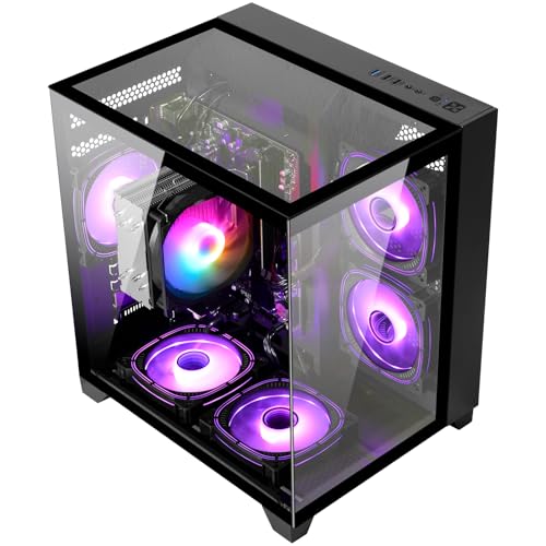 LXZ Desktop PC AMD Ryzen 5 5600GT 16G RAM 512G SSD Tower Computer Black J428128