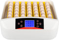 56-Egg Practical Fully Automatic Poultry Incubator with Egg Candler (US Standard) White