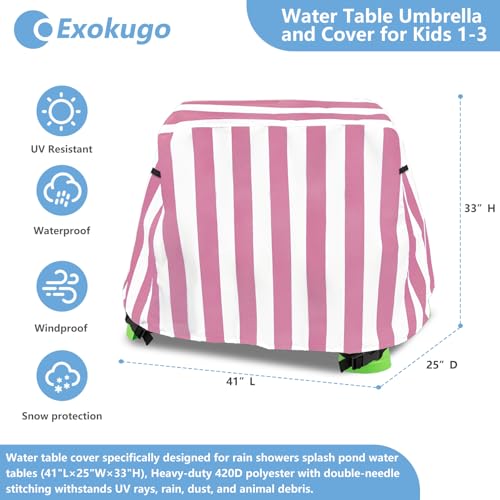 Kids Water Table Cover Outdoor Play Heavy-Duty 600D Waterproof Blue Q47935