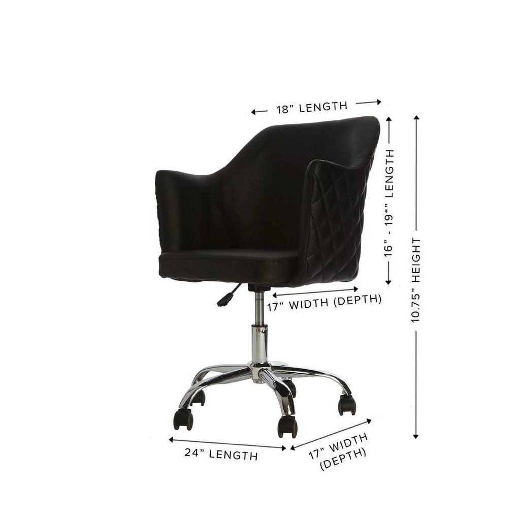 Impressions Vanity Coco Quilted Velvet Desk Chair with Wheels, White M530