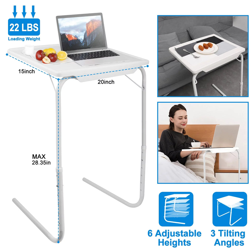iMounTEK Folding Snack TV Tray Table, Adjustable Height & Angle, 20" x 15" J754