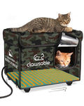 Indestructible Heated Cat House for Outdoor Cats in Winter, Extremely Waterproof & Weatherproof, Insulated Outside Feral Cat House Shelter for Stray Barn Cat