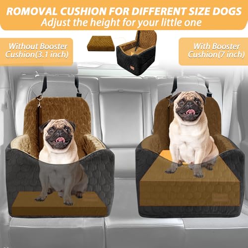 Dog Car Seat for Small Medium Dogs, Memory Foam Booster Seat, Gray U633