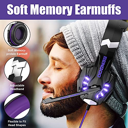 BENGOO G9000 Stereo Gaming Headset for PS4 PC Xbox One PS5, Noise Cancelling Over Ear with Mic U80966