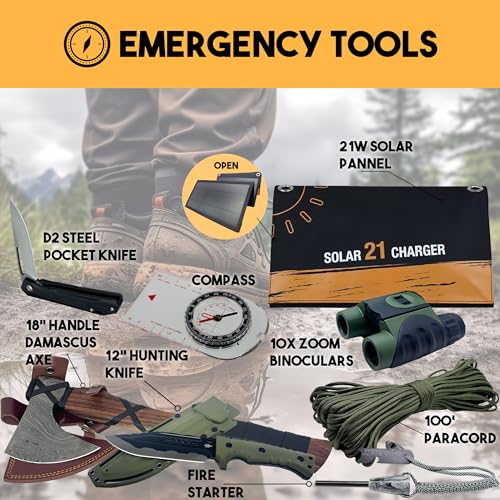 Luxury 72 Hour Survival Backpack with Supplies and Tactical Kit J1237