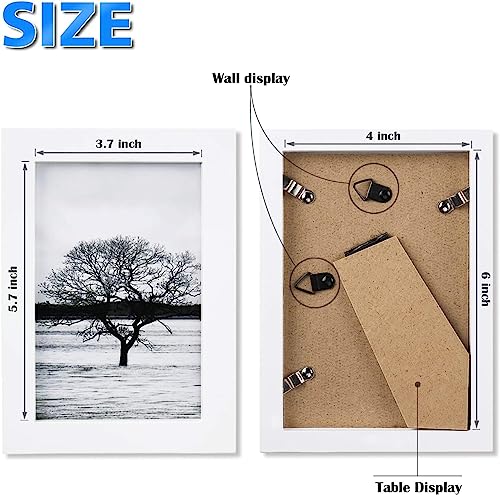 Egofine 8x10 Picture Frames Set of 6, Solid Wood with Plexiglass, White T6319