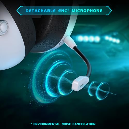 Wireless Gaming Headset with Noise Canceling Mic for PS5, PS4, PC, Switch - Black P129