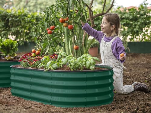 Galvanized Raised Garden Bed 4×2×1 ft Metal Planter Box for Vegetables, Flowers M146044