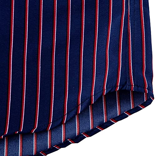 DOKKIA Men's Long Sleeve Striped Button Down Dress Shirt N65911