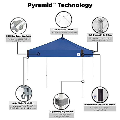 E-Z UP Camping Cube 6.4 for 10' Straight Leg Canopy, Royal Blue Z577682