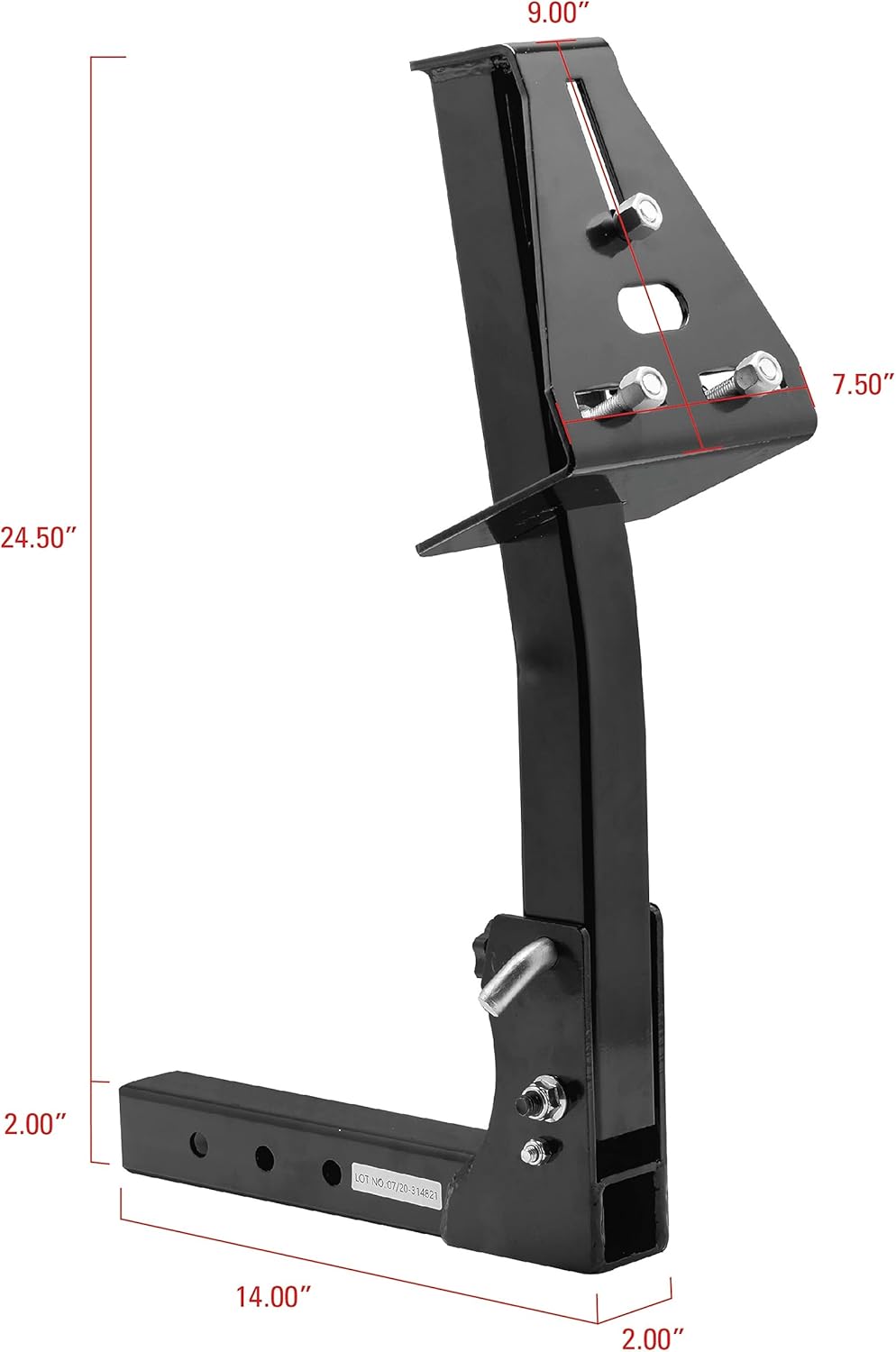 Extreme Max 5001.5831 Pivoting Fold Down Hitch Mount Spare Tire Carrier for 2" Receivers M41994