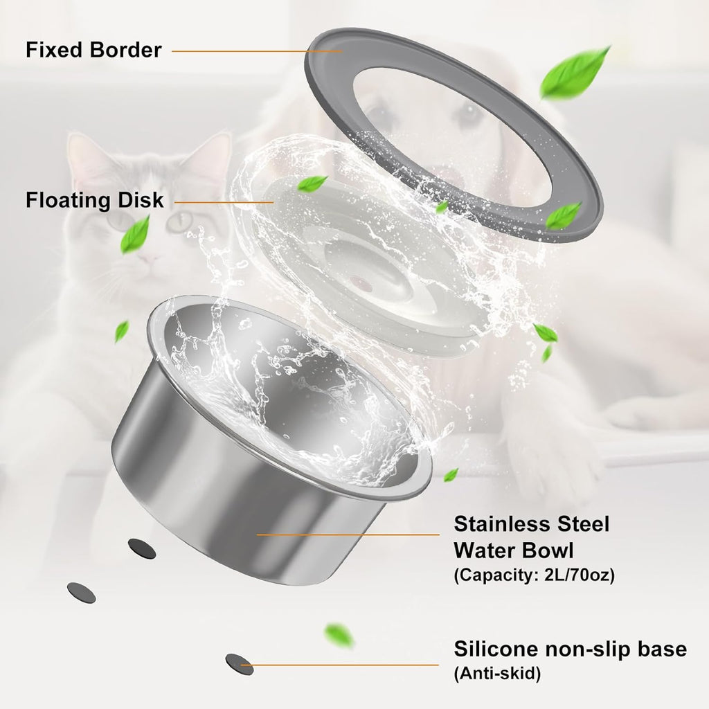 Stainless Steel No Spill Dog Water Bowl, 2L R4595