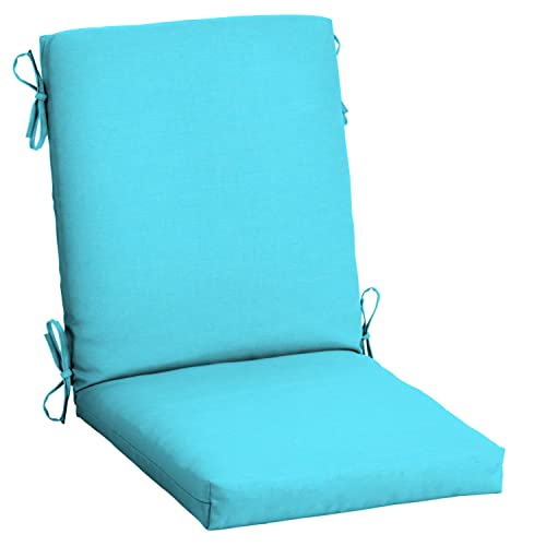 Arden Outdoor Dining Chair Cushion, 20 x 20, Rain-Proof, Peacock Blue Green Texture J4105