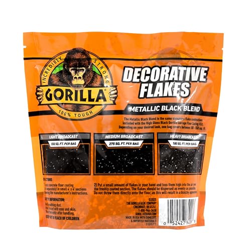 Gorilla Epoxy Garage Floor Coating Kit, 1-Car, High Gloss Gray, 275 sq ft T928