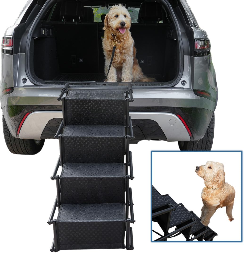 Dog Ramps for Small & Big Dogs, Lightweight Folding Pet Stairs for Truck, SUV, High Bed W97746