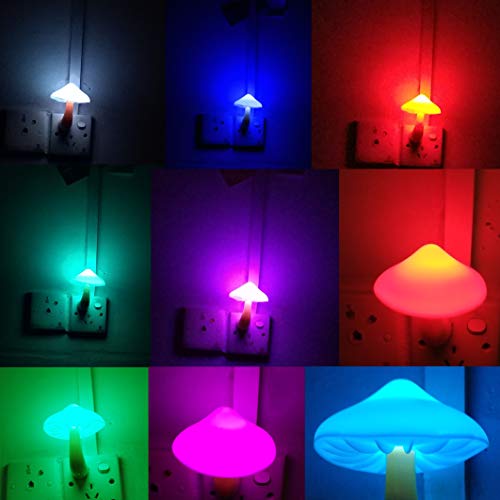 AUSAYE 5Pack Sensor LED Night Light Plug in Mushroom Lamp for Bedroom G797882