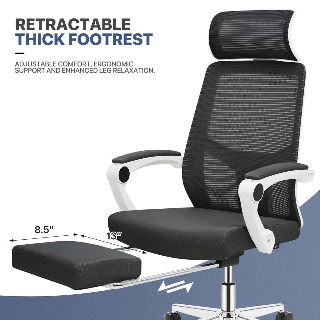 MoNiBloom Computer Desk & Chair Set with Bookshelf, Black N757916