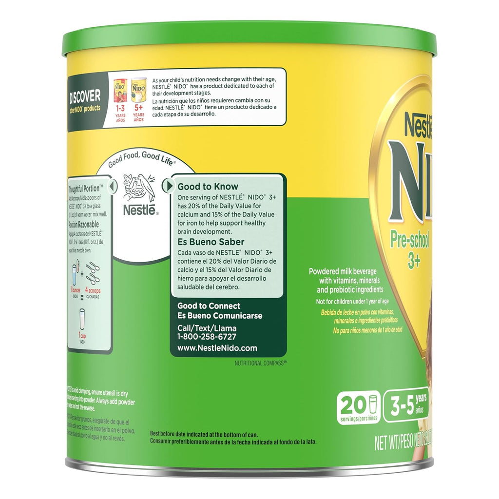 Nestle Nido 3+ Toddler Powdered Milk Beverage, 1.76 lb X393099