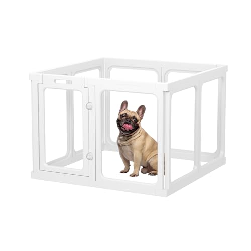 Clear Acrylic Dog Playpen 24" H Indoor Pet Fence for Puppy Small Dog Rabbit Cat R696