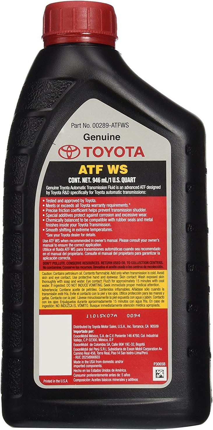 Toyota 00289-ATFWS Automatic Transmission Fluid, 192 Ounces, 6 Pack D6981