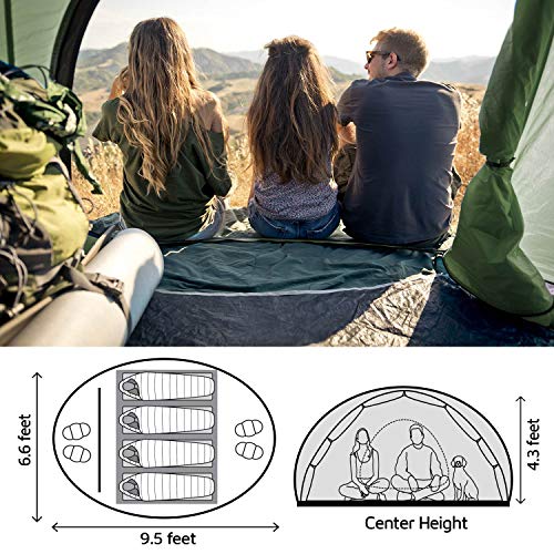 4 Person Pop Up Tent Waterproof Automatic Setup for Camping E652949