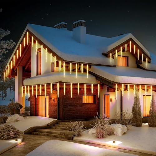 Icicle Lights for Outside with Remote, 30ft 150 LED, Cool White X82678