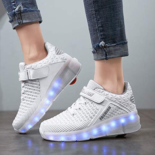 Ufatansy Roller Skate Shoes LED Light Up with Wheels USB Rechargeable for Kids C694363